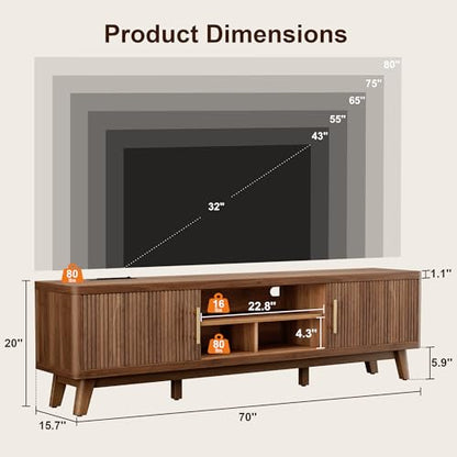 70" Mid Century Modern TV Stand, view 3