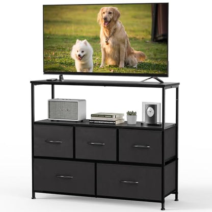 TV Stand Dresser, Media Console with Storage Drawers, TV Table, view 2