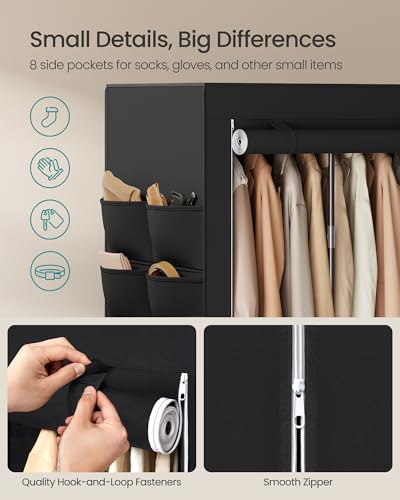 Portable Closet, Fabric Wardrobe, Clothes Rack with Shelves, view 8