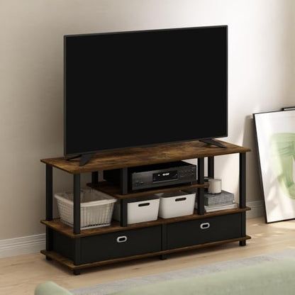 Jaya TV Stand, 4-Tier Toolless Assembly Entertainment Center with Open Shelf, view 3