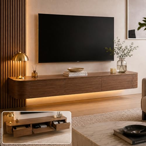 Floating TV Stand for Living Room Wall Mounted Entertainment Center, view 2