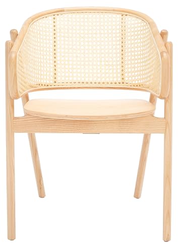 SAFAVIEH Couture Collection Emmy Tropical Coastal Natural Rattan Back Dining Chair