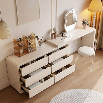 Vanity Desk Cream Style Solid Wood Dressing Table, Bedroom, Single Storage Cabinet Table for Bedroom