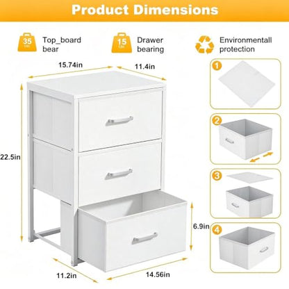 Dresser for Closet, Stackable Storage Drawers, Closet Storage, White, view 3