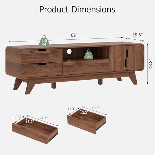 Mid Century Modern TV Stand for 65 Inch TV, view 3