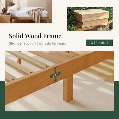 Queen Size Bed Frames, 12 Inch Height Wood Platform Bed Frame, view 5
