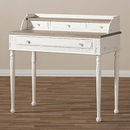 Anjou Traditional French Accent Writing Desk, White, view 7