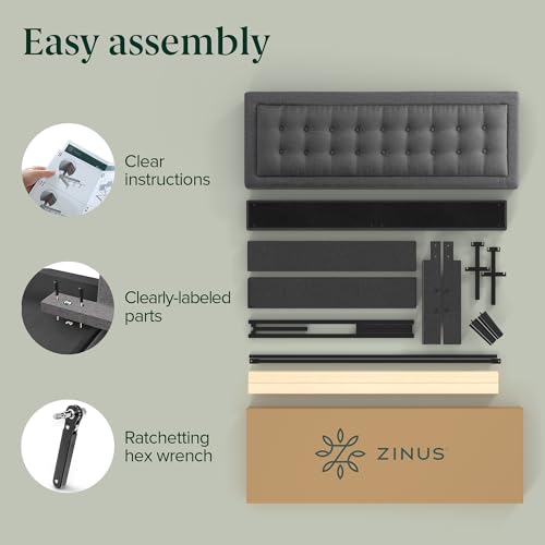 Zinus Dachelle Upholstered Platform Bed Frame, Mattress Foundation, view 5