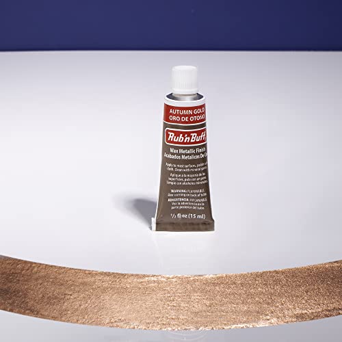 Rub n Buff Wax Metallic Finish - Rub n Buff Autumn Gold 15ml Tube - Versatile Gilding Wax for Finishing Furniture Antiquing and Restoration - Rub and Buff Colors Single Tube