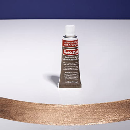 Rub n Buff Wax Metallic Finish - Rub n Buff Autumn Gold 15ml Tube - Versatile Gilding Wax for Finishing Furniture Antiquing and Restoration - Rub and Buff Colors Single Tube