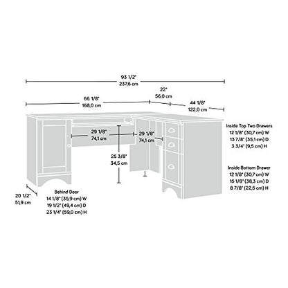 Harbor View Computer Desk, 66.14"D x 66.14"W x 30.28"H, Salt Oak finish