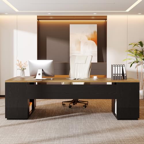 Tribesigns 85.8-Inch L-Shaped Executive Desk, Extra Large Home Office Desk, view 6