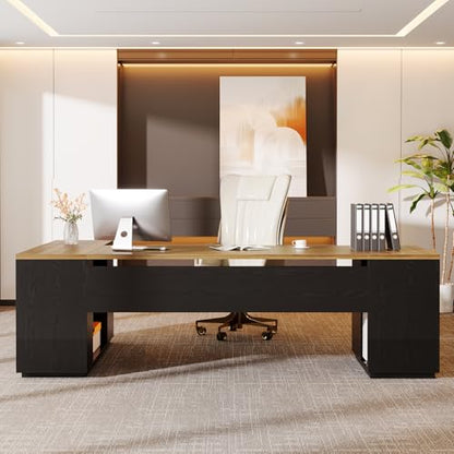 Tribesigns 85.8-Inch L-Shaped Executive Desk, Extra Large Home Office Desk, view 6
