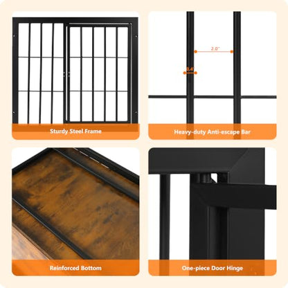 37.5" Heavy Duty Dog Crate Furniture, Dog Kennel Furniture Indoor, view 6