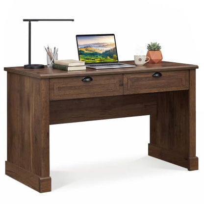 48” Computer Desk with 2 Drawers, Farmhouse Executive Desk, view 2