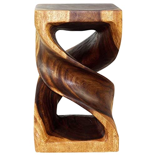 Double Twist Pedestal Table, Walnut, 12x12x20 in