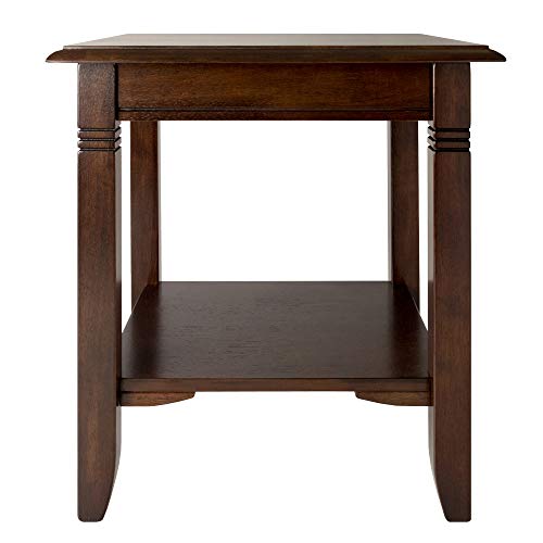 Nolan End Table, 20" Wide, 22" Tall, for Living Room, Bedroom, Cappuccino