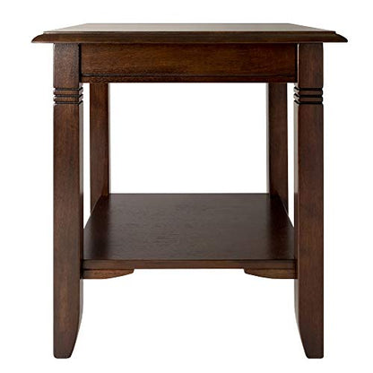 Nolan End Table, 20" Wide, 22" Tall, for Living Room, Bedroom, Cappuccino