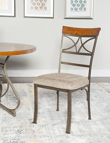 Hamilton Pewter and Bronze Metal Dining Chair Set of 2 by Powell