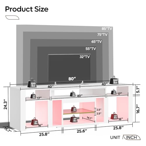 80 Inch TV Stand for 85 Inch TVs, view 3