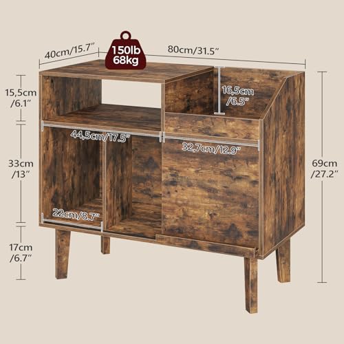 Record Player Stand, Large Turntable Stand Holds up to 250 Albums, view 3