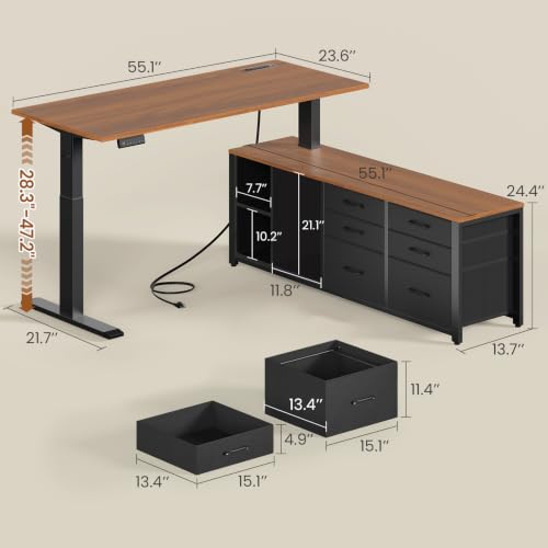 L Shaped Electric Standing Desk, view 4