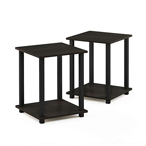 Furinno Turn-S-Tube 3-Tier TV Stand and End Tables Set (Espresso/Black)