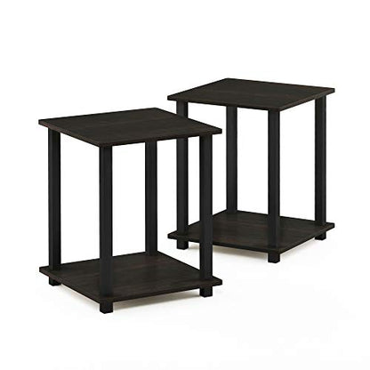 Furinno Turn-S-Tube 3-Tier TV Stand and End Tables Set (Espresso/Black)