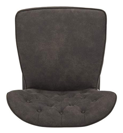 Safavieh FOX1702C-SET2 American Homes Collection Ashby Modern Tufted Swivel Counter Stool, 26", Grey/Black
