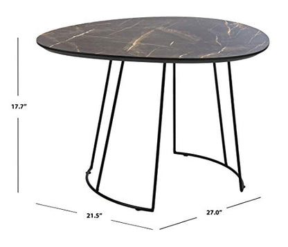 Safavieh Home Brooks Modern Faux Grey Sandstone and Black Side Table