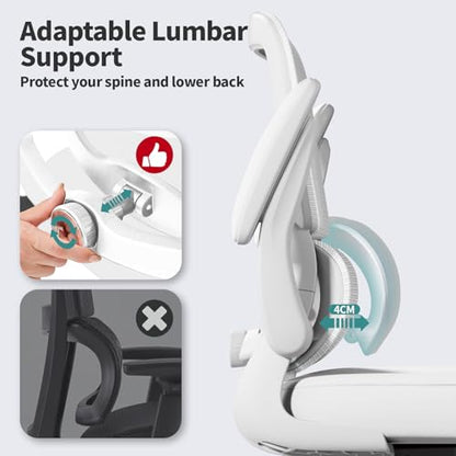 Office Chair, Ergonomic Desk Chair with Adjustable Lumbar Support, view 5