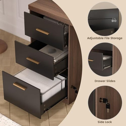 86.6" L Shaped Executive Standing Desk with Hutch and File Cabinet, view 8
