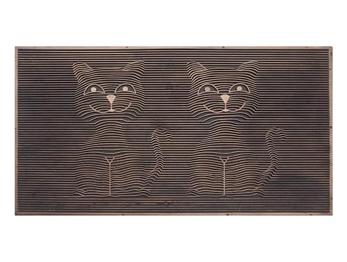A1HC Rubber Welcome Doormat for Outdoor Indoor Entrance, Non-Slip Backing Front Door Mat for High Traffic Area Use, Fun Designed Entrymat, 18"x30" Sitting Cat