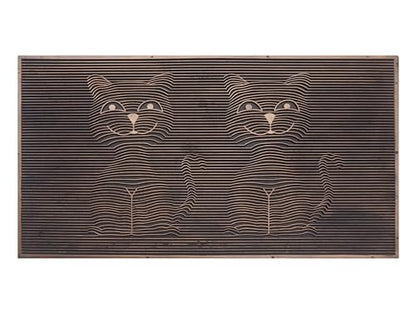 A1HC Rubber Welcome Doormat for Outdoor Indoor Entrance, Non-Slip Backing Front Door Mat for High Traffic Area Use, Fun Designed Entrymat, 18"x30" Sitting Cat