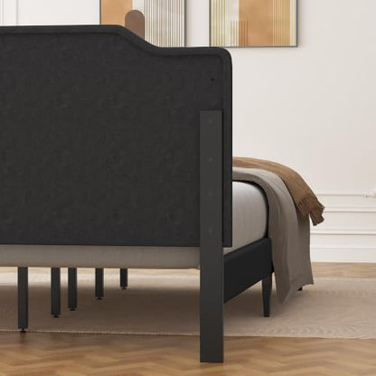 Queen Size Bed Frame with Adjustable Headboard Platform, view 7