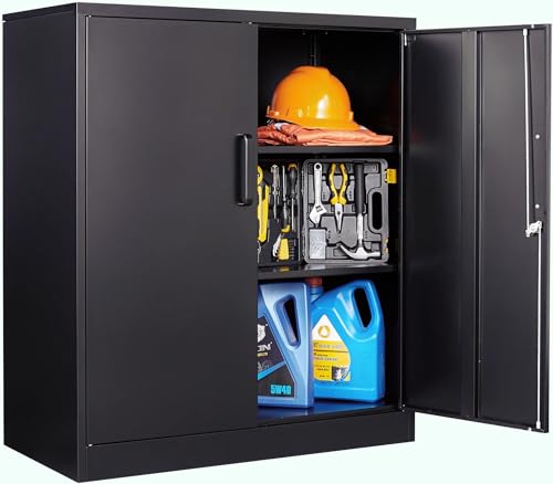 36 inch Metal Storage Cabinet with Doors and Shelves, view 2