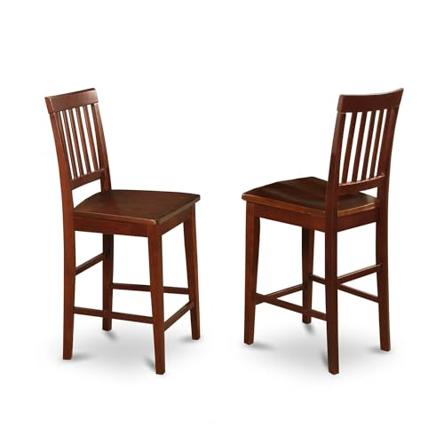 Vernon 11" Wood Counter Stools in Mahogany (Set of 2)