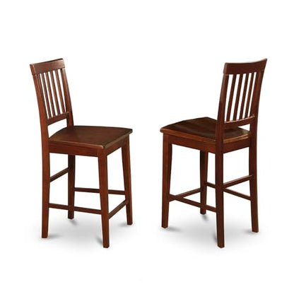 Vernon 11" Wood Counter Stools in Mahogany (Set of 2)