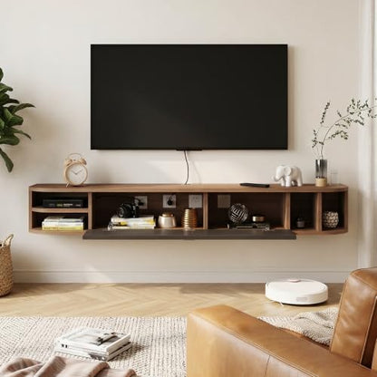 Floating TV Shelf, 63''Modern Floating TV Console, view 5