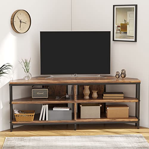 Corner TV Stand with Power Outlet, view 3