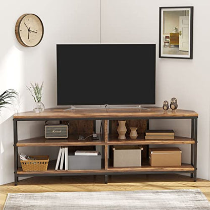 Corner TV Stand with Power Outlet, view 3