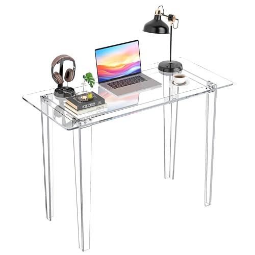 Acrylic Desk, Clear Acrylic Table, Modern Home Office Study Table, view 2
