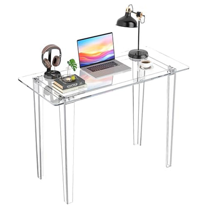Acrylic Desk, Clear Acrylic Table, Modern Home Office Study Table, view 2