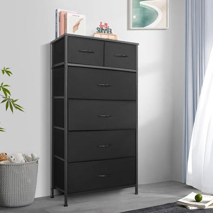 Tall Dresser for Bedroom, Vertical Storage Organizer Tower with 7 Drawers, view 3