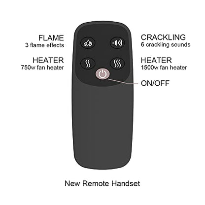 Western Electric Fireplace Insert with Fire Crackling Sound, Remote Control, 750/1500W, Black, 29 59/64 Inches Wide, 23 3/16 Inches High