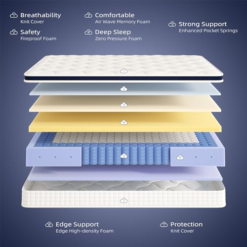 Medium Firm Hybrid Mattress, Bed in a Box, Full Mattress 12 Inch, view 4