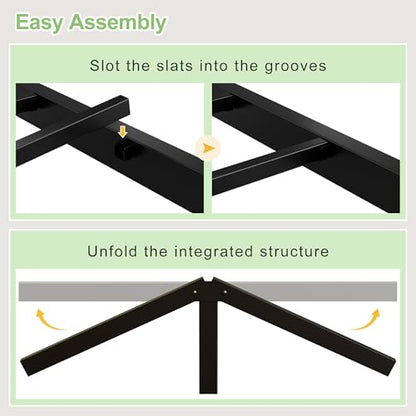 12 Inch Full Size Bed Frame with Headboard and Footboard, view 7