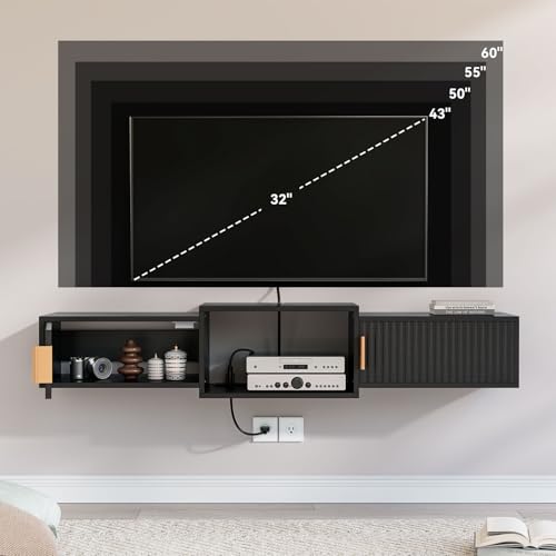 Mid Century Modern Floating TV Stand, view 6