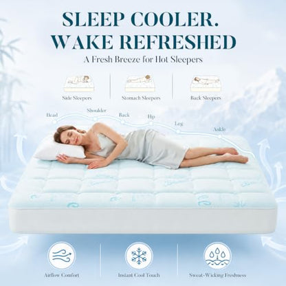 Queen Mattress Topper, Cooling Gel Memory Foam Topper for Hot Sleepers, view 5