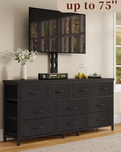 10 Drawer Dresser TV Stand with Mount, Media Console for 75" TV, view 3